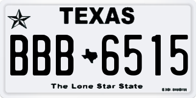 TX license plate BBB6515