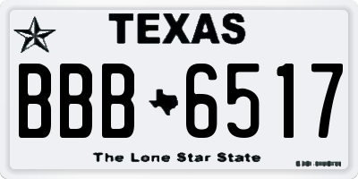 TX license plate BBB6517