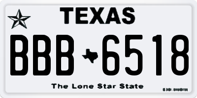 TX license plate BBB6518