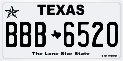 TX license plate BBB6520