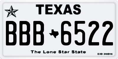 TX license plate BBB6522