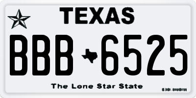 TX license plate BBB6525