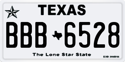 TX license plate BBB6528