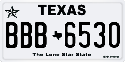 TX license plate BBB6530