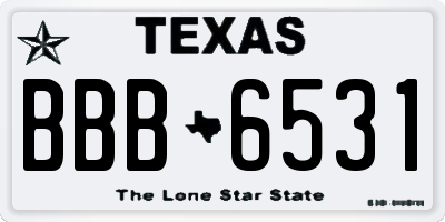 TX license plate BBB6531