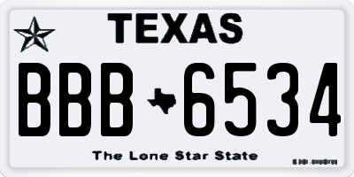 TX license plate BBB6534