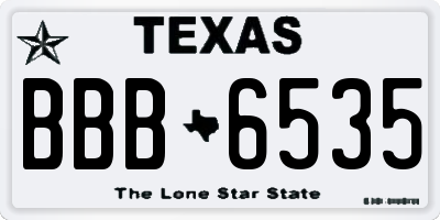 TX license plate BBB6535