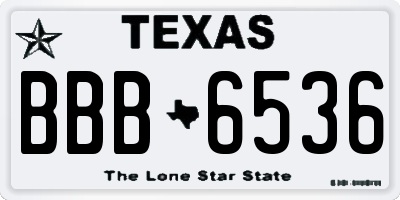 TX license plate BBB6536