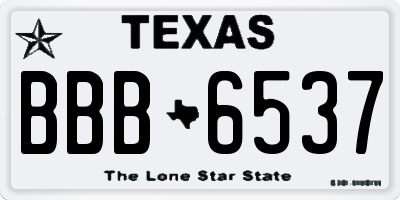 TX license plate BBB6537