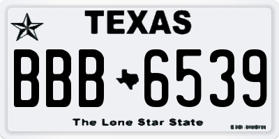 TX license plate BBB6539