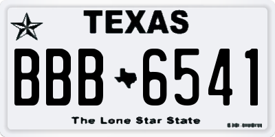 TX license plate BBB6541