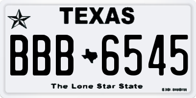 TX license plate BBB6545