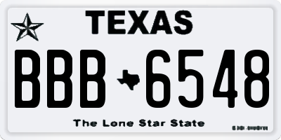 TX license plate BBB6548