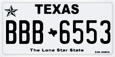 TX license plate BBB6553