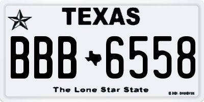 TX license plate BBB6558