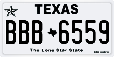 TX license plate BBB6559