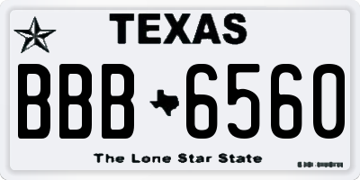 TX license plate BBB6560