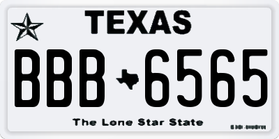 TX license plate BBB6565