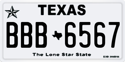 TX license plate BBB6567