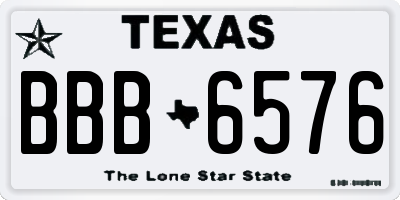 TX license plate BBB6576