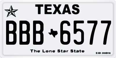 TX license plate BBB6577