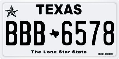 TX license plate BBB6578