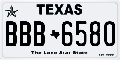 TX license plate BBB6580