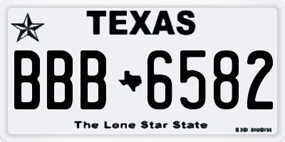TX license plate BBB6582