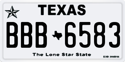TX license plate BBB6583