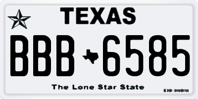 TX license plate BBB6585