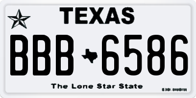 TX license plate BBB6586