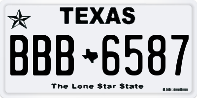 TX license plate BBB6587