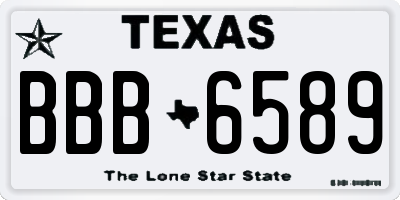TX license plate BBB6589