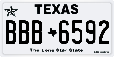 TX license plate BBB6592