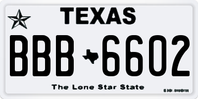 TX license plate BBB6602