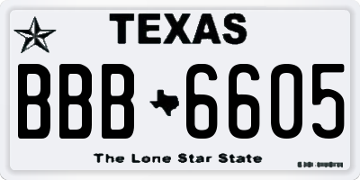 TX license plate BBB6605