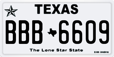 TX license plate BBB6609