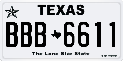 TX license plate BBB6611