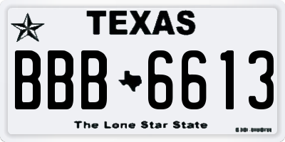 TX license plate BBB6613