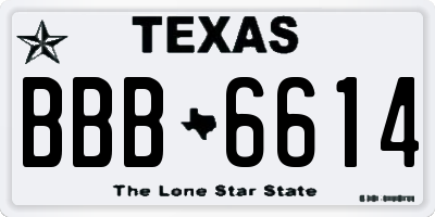 TX license plate BBB6614