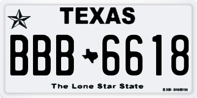 TX license plate BBB6618