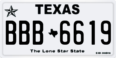 TX license plate BBB6619