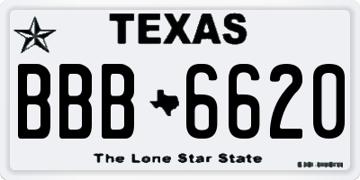 TX license plate BBB6620