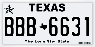 TX license plate BBB6631