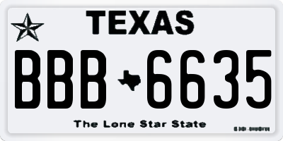 TX license plate BBB6635