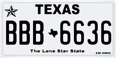 TX license plate BBB6636