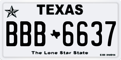 TX license plate BBB6637