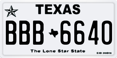 TX license plate BBB6640