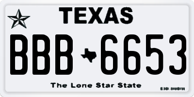 TX license plate BBB6653