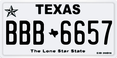 TX license plate BBB6657